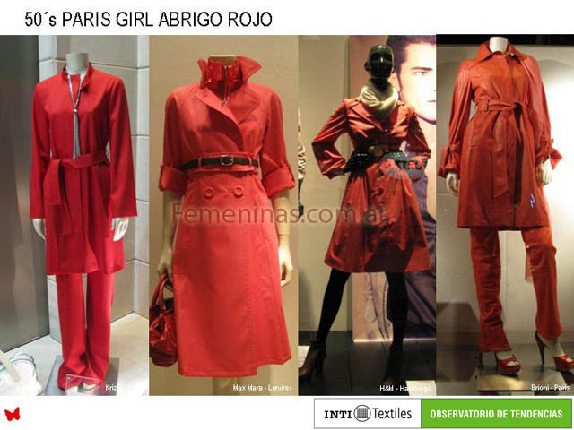 Look 50`s paris girl abrigo rojo
